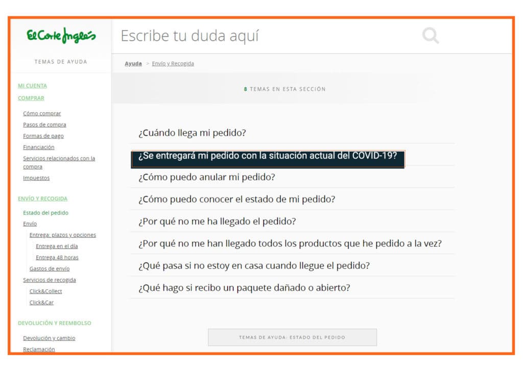 Imagen de la transformación digital de El Corte Inglés en su gestión de su ecommerce